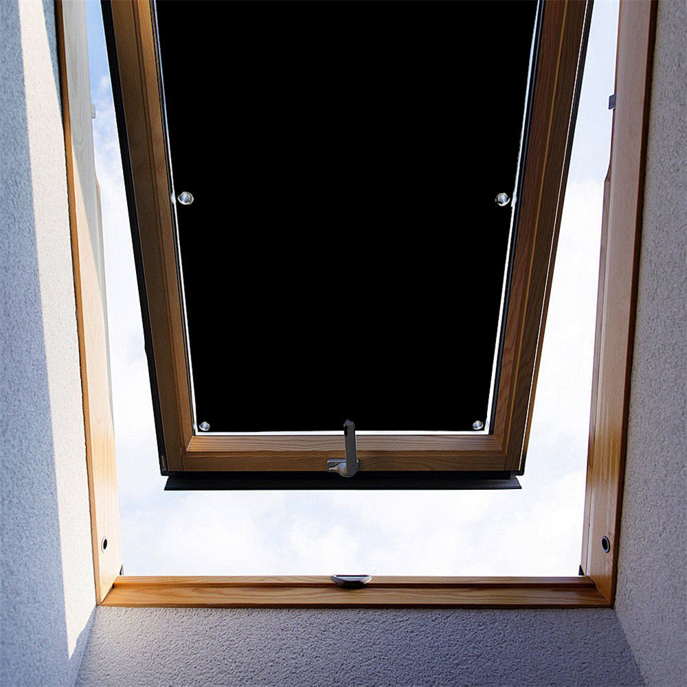 Ygann Dachfenster Rollo Thermo Sonnenschutz Verdunkelungsrollo für Dachfenster UV Schutz mit Saugnäpfe ohne Bohren ohne kleben Black 116x120cm