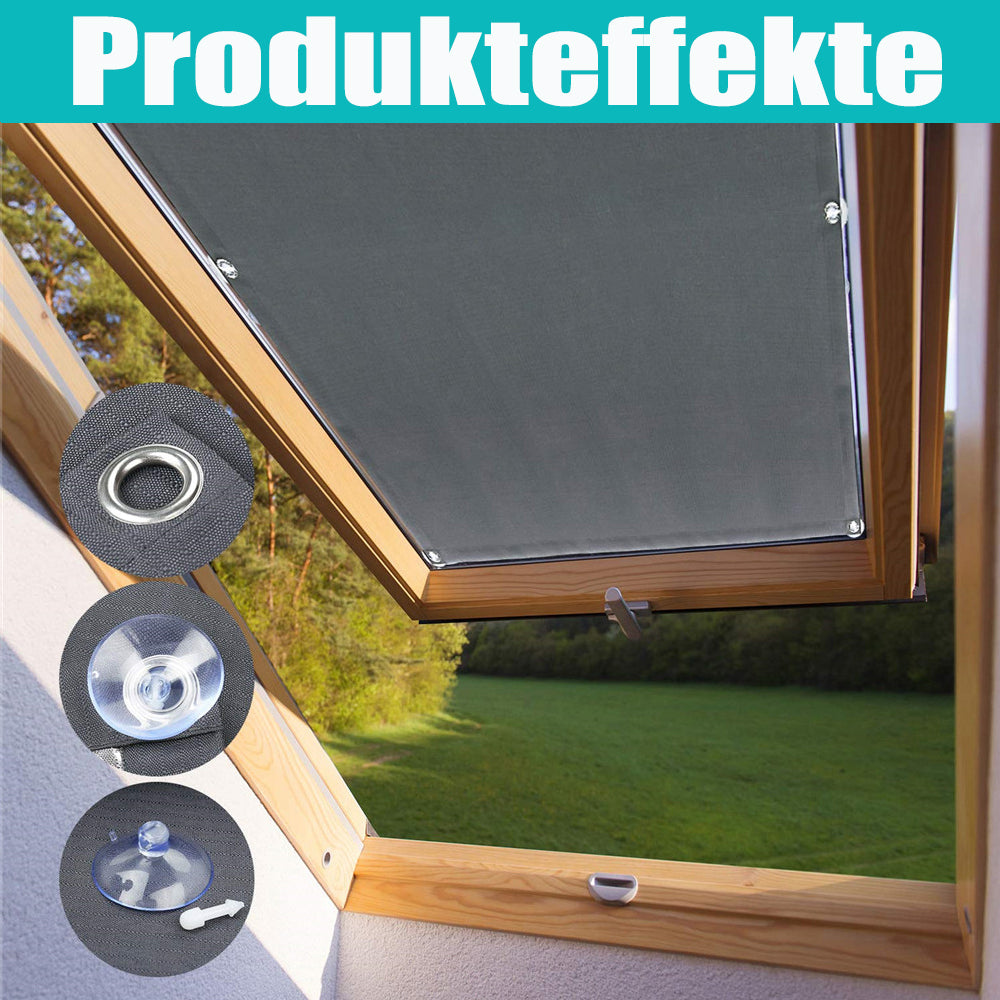 Ygann Dachfenster Rollo Thermo Sonnenschutz Verdunkelungsrollo für Dachfenster UV Schutz mit Saugnäpfe ohne Bohren ohne kleben Grau 116x120cm