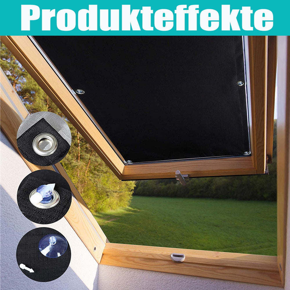 Ygann Dachfenster Rollo Thermo Sonnenschutz Verdunkelungsrollo für Dachfenster UV Schutz mit Saugnäpfe ohne Bohren ohne kleben Black 116x120cm