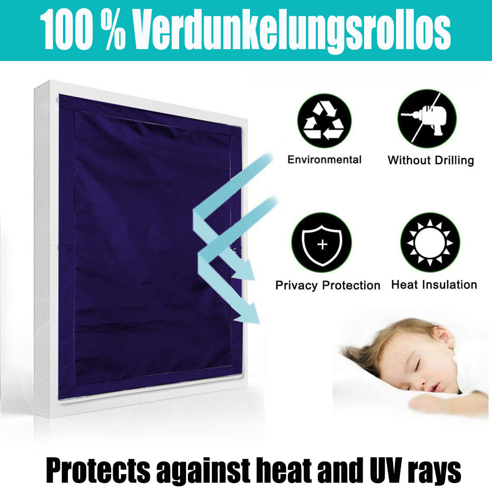 Ygann Dachfenster Rollo Thermo Sonnenschutz Verdunkelungsrollo für Dachfenster UV Schutz mit Saugnäpfe ohne Bohren ohne kleben Navy 116x120cm