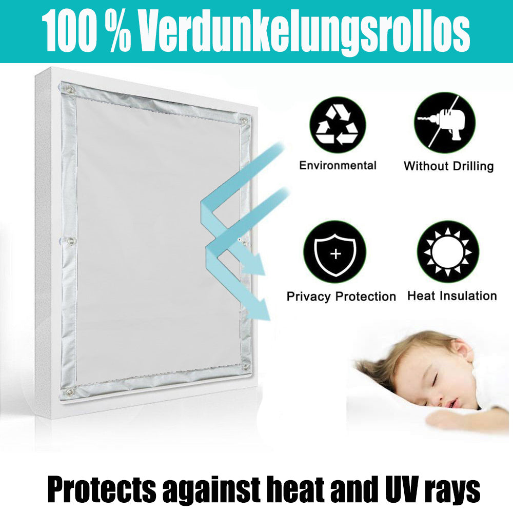Ygann Dachfenster Rollo Thermo Sonnenschutz Verdunkelungsrollo für Dachfenster UV Schutz mit Saugnäpfe ohne Bohren ohne kleben 116x120cm