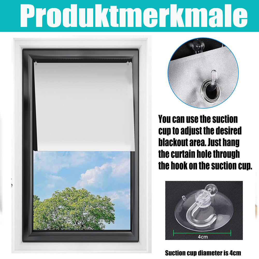 Ygann Dachfenster Rollo Thermo Sonnenschutz Verdunkelungsrollo für Dachfenster UV Schutz mit Saugnäpfe ohne Bohren ohne kleben Grau 116x120cm