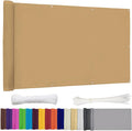 Ygann Balkon Sichtschutz PB2 PES blickdichte Balkonumspannung mit Ösen und Kabelbinder 8 Tage geliefert - in div.352 Größen & 15 Farben 420D Sand