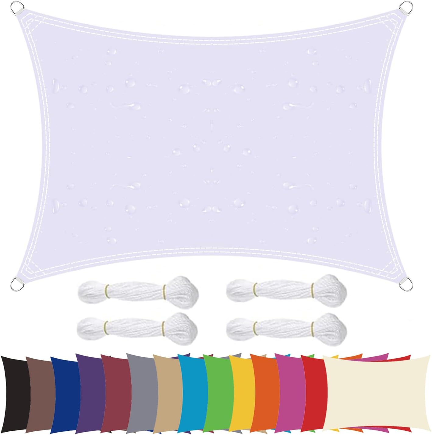 Ygann Sonnensegel Sonnenschutz Sonnendach Balkon Wetterschutz wasserabweisend Winddicht PES 420D 96% UV-Schutz für Garten Outdoor Viereck Rechteck Quadrat