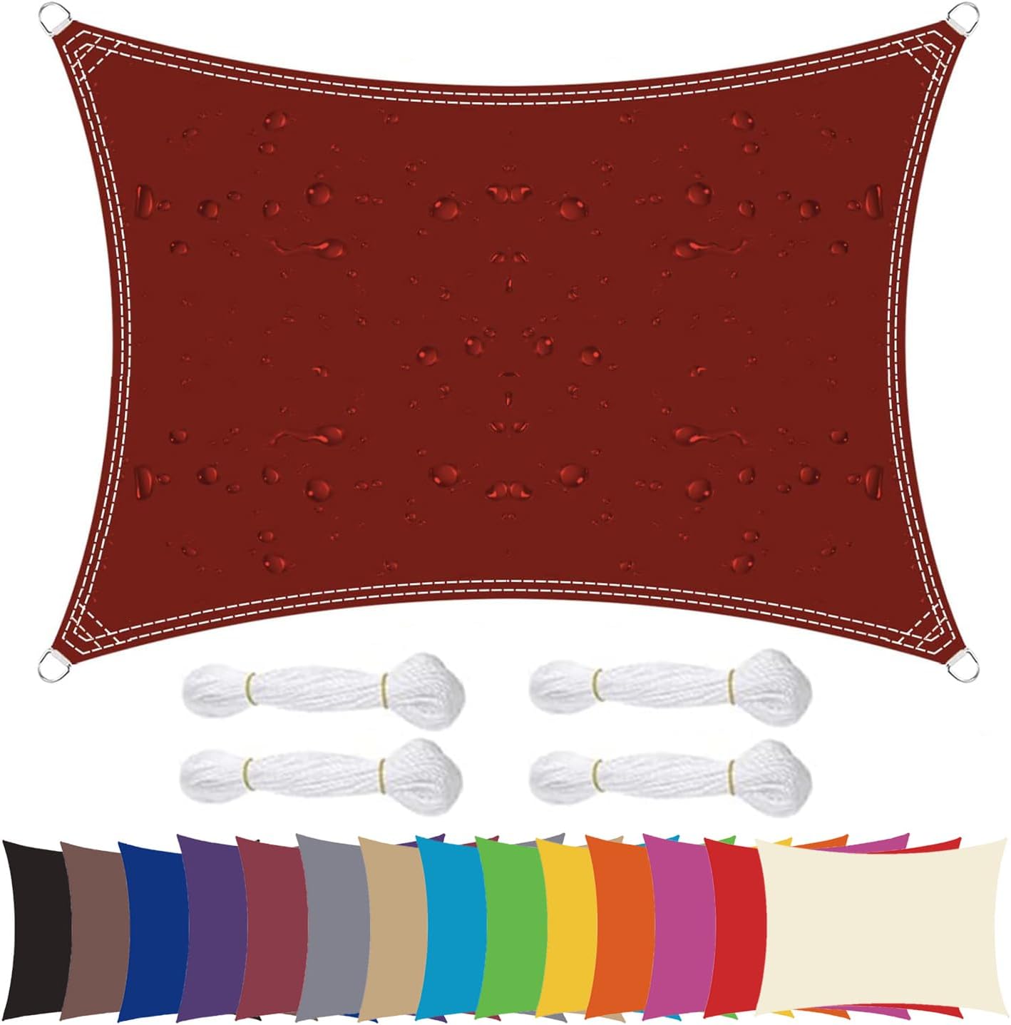 Ygann Sonnensegel Sonnenschutz Sonnendach Balkon Wetterschutz wasserabweisend Winddicht PES 420D 96% UV-Schutz für Garten Outdoor Viereck Rechteck Quadrat