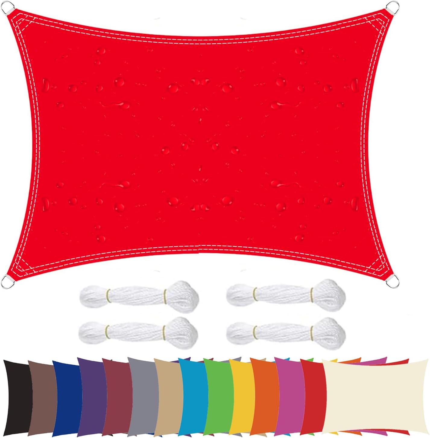 Ygann Sonnensegel Sonnenschutz Sonnendach Balkon Wetterschutz wasserabweisend Winddicht PES 420D 96% UV-Schutz für Garten Outdoor Viereck Rechteck Quadrat